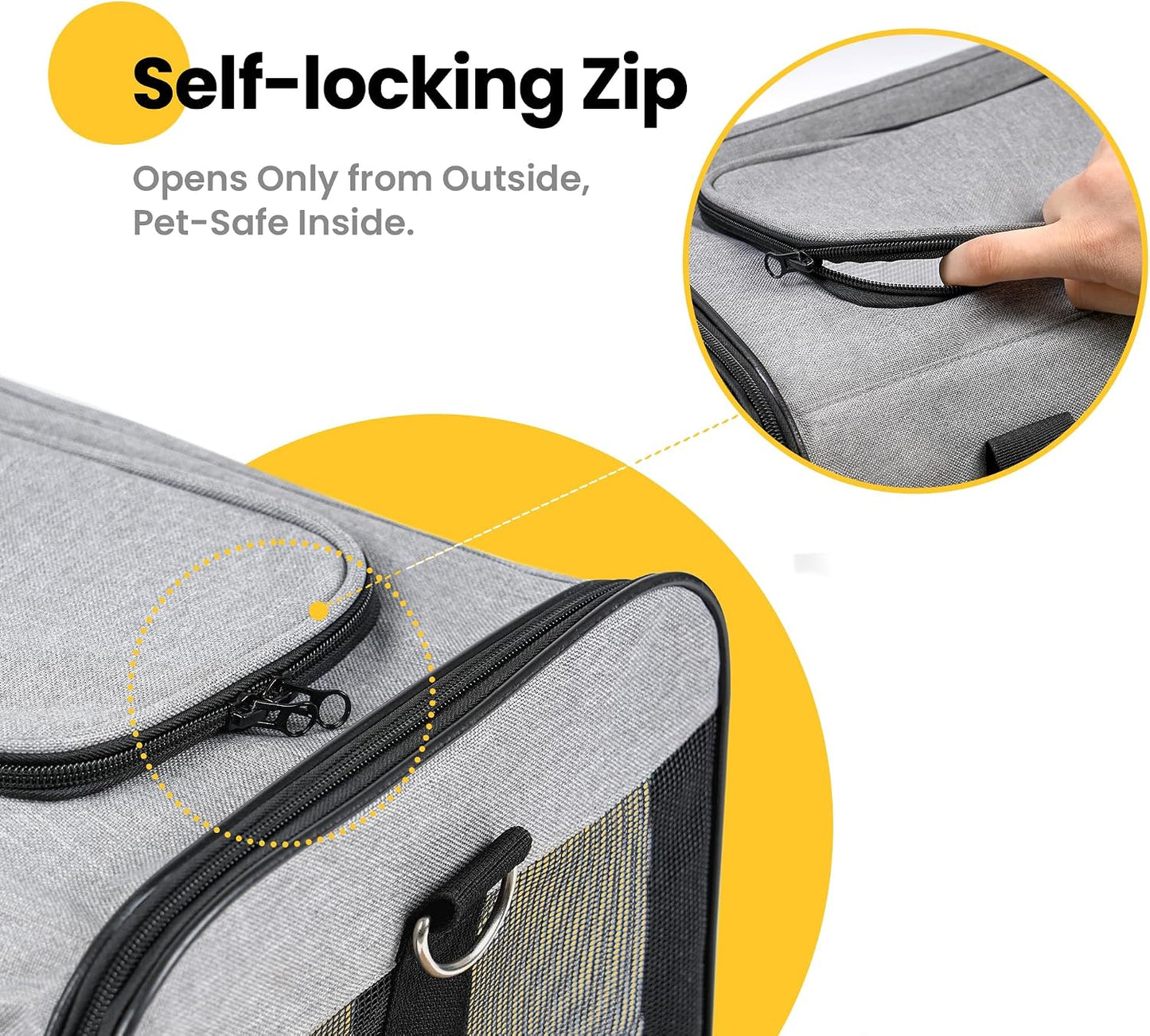 Conlun Transportbox Katze M, Flugzeugtaugliche Katzentransportbox Bis 7Kg | Grau Katzentransporttasche Mit Innerer Sicherheitsschnalle, Ideal Als Katzenkorb Transport Für Reise, Auto Und Flugzeug