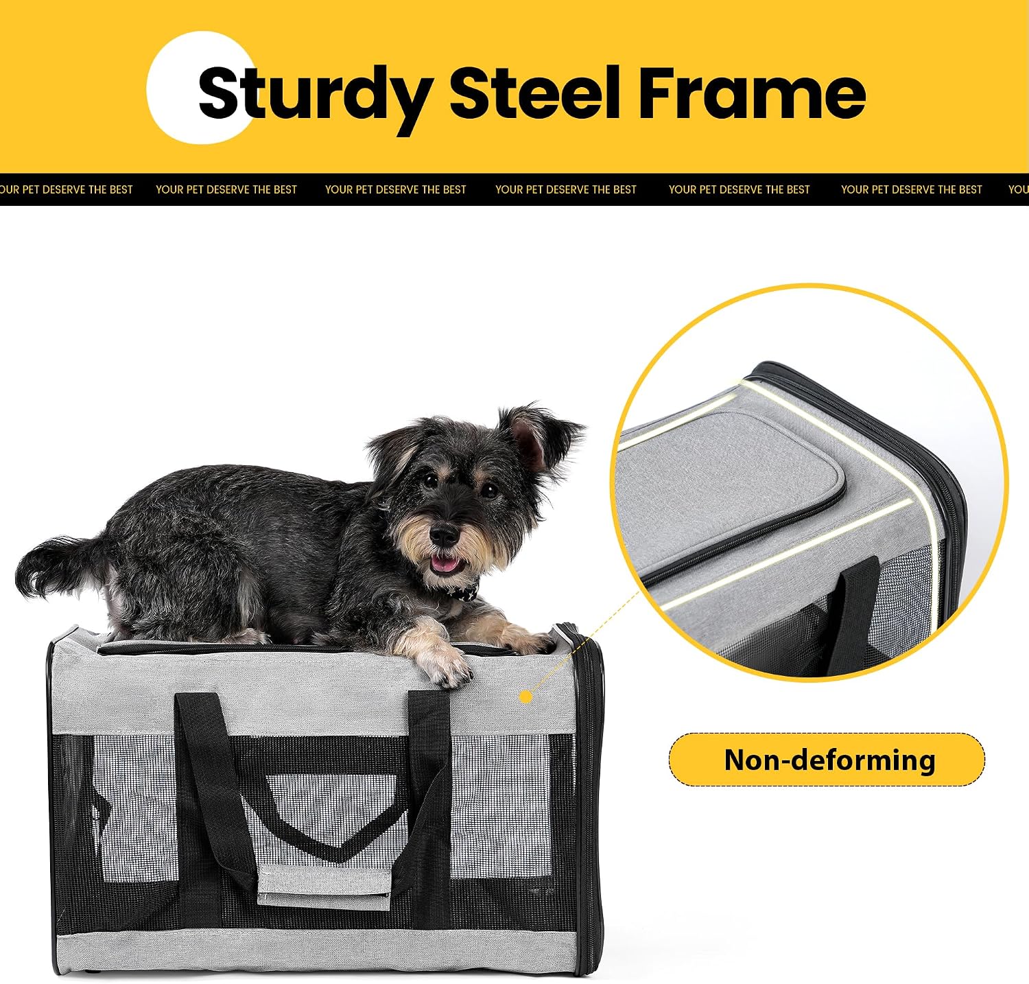 Conlun Transportbox Katze M, Flugzeugtaugliche Katzentransportbox Bis 7Kg | Grau Katzentransporttasche Mit Innerer Sicherheitsschnalle, Ideal Als Katzenkorb Transport Für Reise, Auto Und Flugzeug