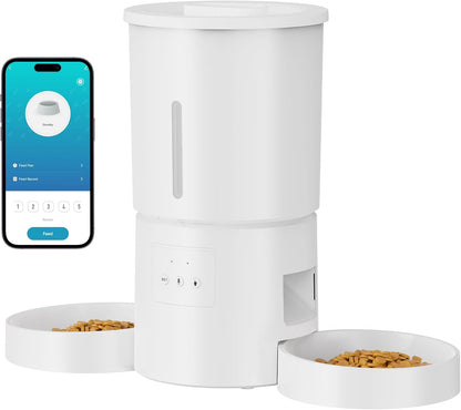 DuoFeed™ Automatic Pet Feeder for 2 Cats – 5L Smart Food Dispenser with App Control & Dual Bowls